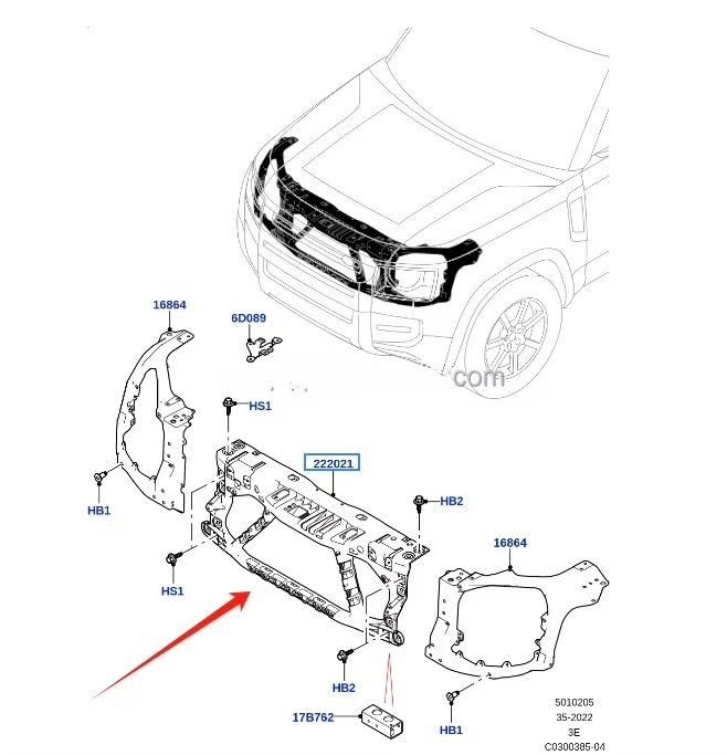 For  Defender 2020- Front Radiator Support LR132180 LR140351 LR188173 Front End